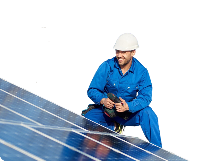 T&eacute;cnico instalando panel